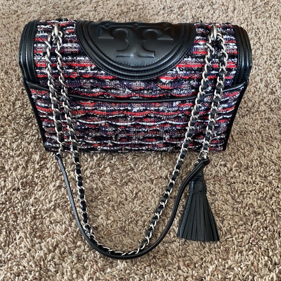 Tory Burch Bags Tory Burch Fleming Tweed Convertible Shoulder Bag